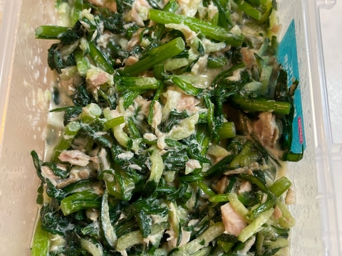 春菊ときゅうりのツナマヨサラダ